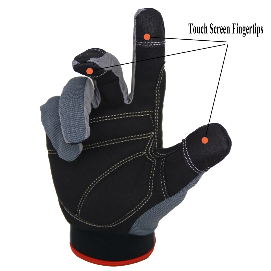 CE En388 Microfiber Foam Padded Palm Touch Screen Custom Mechanic Construction Protection Hand Safety Work Gloves