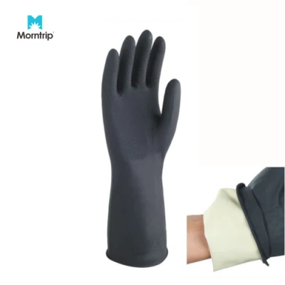 Высококачественные, гипоаллергенные, кислотостойкие, химически стойкие резиновые перчатки EN388, прочные и устойчивые к истиранию.